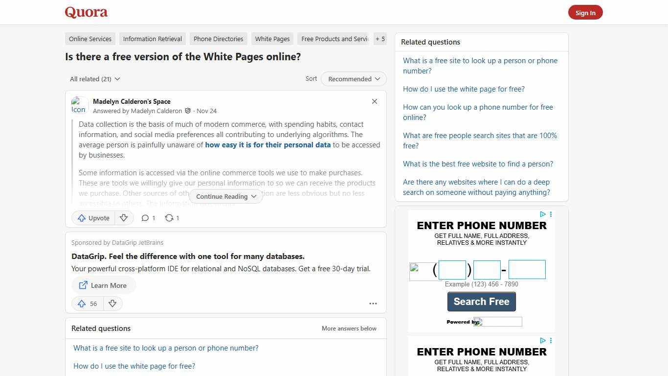 Is there a free version of the White Pages online? - Quora